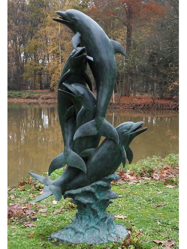 4 dolfijnen fontein brons
