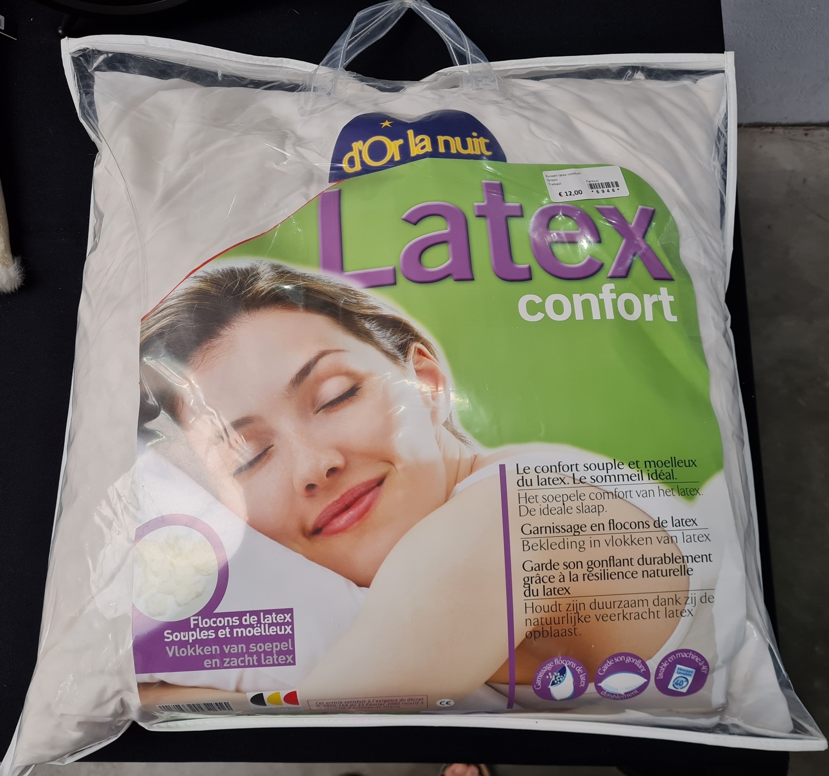 Kussen Latex confort groen €12